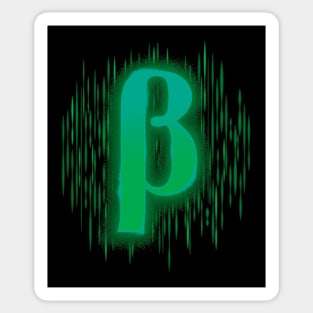 Greek Beta - Bluey Green Sticker